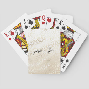 White Glam Leopard Print personalisiert Spielkarten
