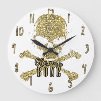 White Glam to Bone Gold Glitzer Skull