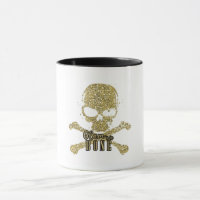 White Glam to Bone Gold Glitzer Skull