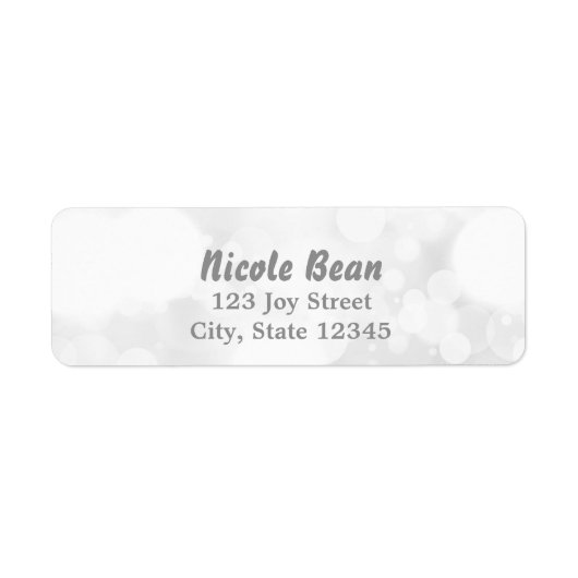 White Glamour Lights Bokeh Chic Address Labels (Vorne)