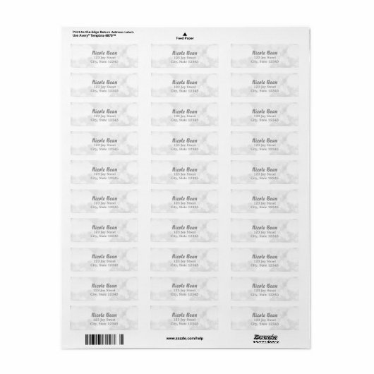 White Glamour Lights Bokeh Chic Address Labels (Vorne)