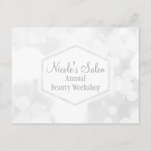 White Glamour Lights Bokeh Chic Event Postkarte