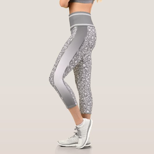 White Glitzer Capri Leggings (Links)