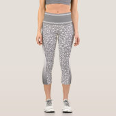White Glitzer Capri Leggings (Vorderseite)