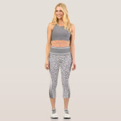 White Glitzer Capri Leggings (Vorderseite)
