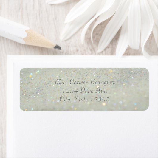 White Glitzer Glam Bokeh Sparkle Address Labels (Insitu)