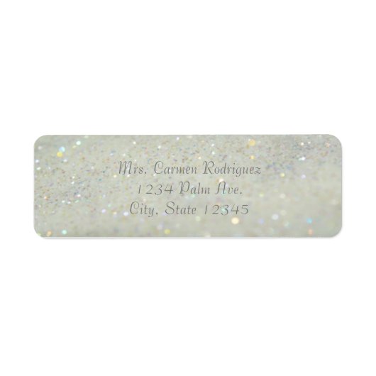 White Glitzer Glam Bokeh Sparkle Address Labels (Vorne)