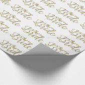 White Glitzer & Gold - Das Bridge-Textdesign-Muste Geschenkpapier (Ecke)