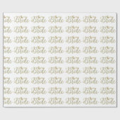 White Glitzer & Gold - Das Bridge-Textdesign-Muste Geschenkpapier (Flach)