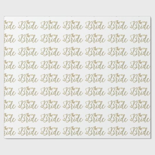 White Glitzer & Gold - Das Bridge-Textdesign-Muste Geschenkpapier (Flach)