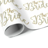White Glitzer & Gold - Das Bridge-Textdesign-Muste Geschenkpapier (Rolleneckpunkt)