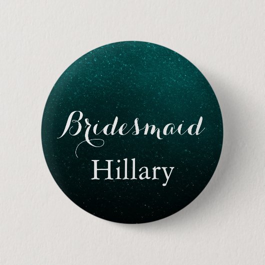 White & Glitzer Green Wedding Team Bridge Button (Vorderseite)