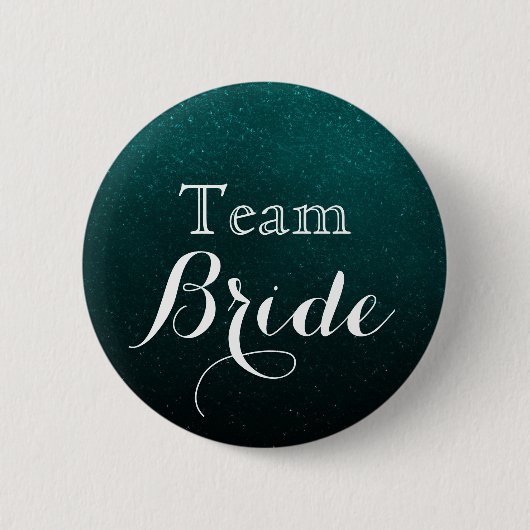 White & Glitzer Green Wedding Team Bridge Button (Vorderseite)