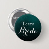 White & Glitzer Green Wedding Team Bridge Button (Vorne & Hinten)