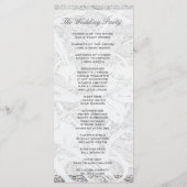 White Glitzer Lace | Hochzeitsprogramm Programm (Rückseite)