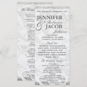 White Glitzer Lace | Hochzeitsprogramm Programm (Vorne/Hinten)