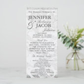 White Glitzer Lace | Hochzeitsprogramm Programm (Stehend Vorderseite)