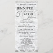 White Glitzer Lace | Hochzeitsprogramm Programm (Vorderseite)