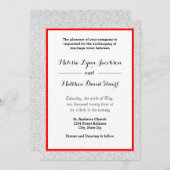 White Glitzer & Red Gerahmt - Einladung zur Hochze (Vorne/Hinten)