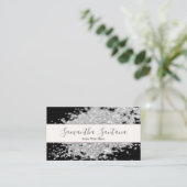 White Glitzer Spill Visitenkarte (Stehend Vorderseite)