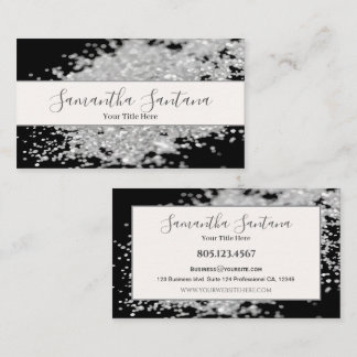 White Glitzer Spill Visitenkarte