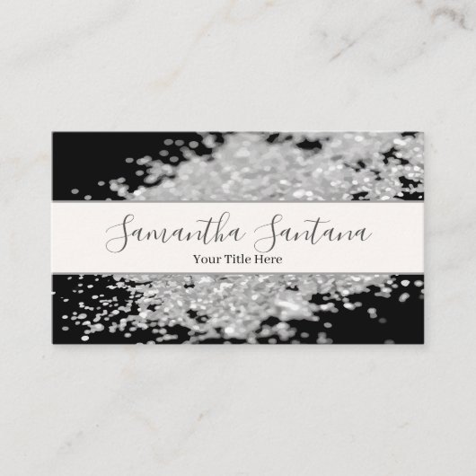 White Glitzer Spill Visitenkarte (Vorderseite)