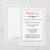 White Glitzer Trim - 3x5 Kinderdusche Einladung (Vorne/Hinten)