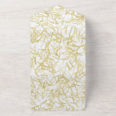 White Glitzy Gold Confetti Wedding All In One Einladung (Außenbereich)