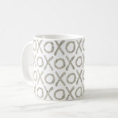 White Glitzy Silver XOXO Kaffeetasse (Vorderseite Links)