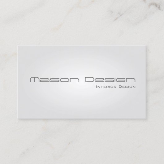 White Glow Modern Minimalistic Business Card Visitenkarte (Vorderseite)