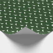 White Goden Retriever Konturen über Hunter Green Geschenkpapier (Ecke)