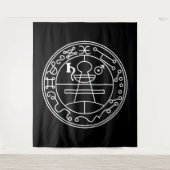 White Goetia Siegel von Solomon auf Black Wandteppich (Vorderseite)