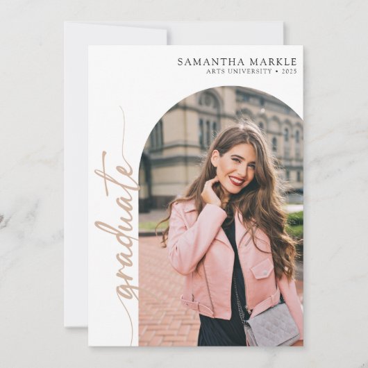 White Gold 2025 Abschluss Einladung mit Foto (Vorderseite)