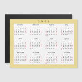 White Gold 2025 Annual Year Calendar Magnet (Vorne/Hinten)