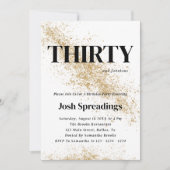 White & Gold 30. Geburtstag Einladungen (Vorderseite)