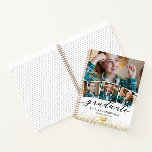 White Gold 4 Foto Abschluss Guest Notebook Notizblock (Innenseite)