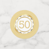 White & Gold 50. Hochzeitstag Konfetti (Klein Vorderseite)