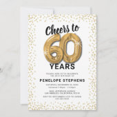 White Gold 60. Geburtstagsparty Einladung (Vorderseite)