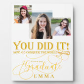 White Gold Abschluss Multi Foto Keepake Geschenk Fotoplatte (Vorderseite)