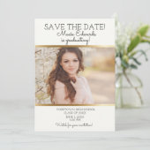 White Gold Abschluss Rett Date Foto Save The Date (Stehend Vorderseite)