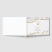 White Gold Agate 60th Wedding Anniversary Party Gästebuch (Voll)