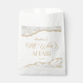 White Gold Agate All White Affair Birthday Party Geschenktütchen (Vorderseite)