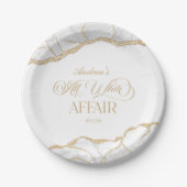 White Gold Agate All White Affair Birthday Party Pappteller (Vorderseite)
