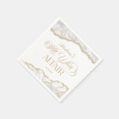 White Gold Agate All White Affair Birthday Party Serviette (Ecke)