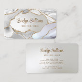 White Gold Agate Imitats Foil Visitenkarte (Vorne/Hinten)