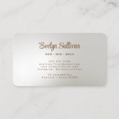White Gold Agate Imitats Foil Visitenkarte (Rückseite)