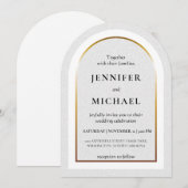 White gold and black wedding einladung (Vorne/Hinten)