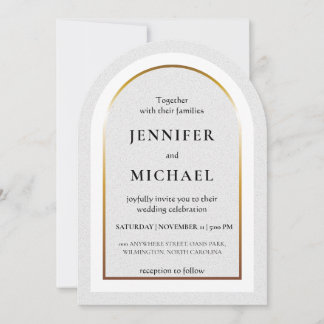 White gold and black wedding einladung
