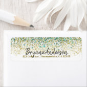 White Gold & Aquamarin Blue Glitzer Moderner Küste (Insitu)