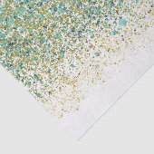 White Gold & Aquamarin Blue Glitzer Moderner Küste Seidenpapier (Ausschnitt)